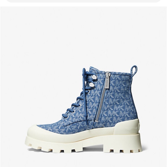 Michael Kors Payton Denim Jacquard Combat Boot ✨brand new✨No box - Picture 3 of 12